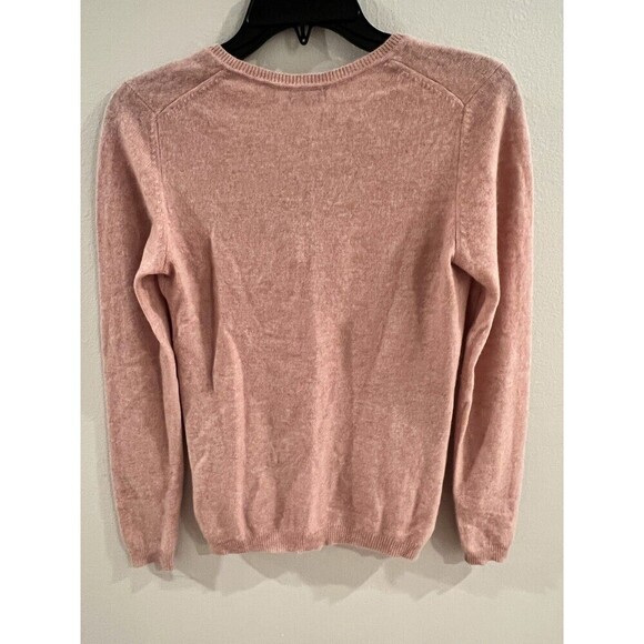 100% Cashmere Sweater XS Soft Pink Office Casual Pretty In Pink - Picture 3 of 3